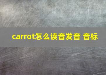 carrot怎么读音发音 音标